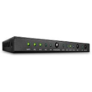 Lindy 4 Port HDMI 18G Switch with Audio  Technical details  Specifications  AV Interface: HDMI Interface Standard: HDMI 2.0 Supports Bandwidth: 18Gbps Maximum Resolution: 3840x2160@60Hz 4:4:4 8bit HDCP Support: 2.2 Supported Audio: Audio Pass-through, Analogue 2CH, Up to 5.1CH (Optical) Separate