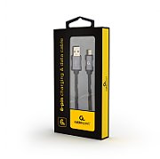 CABLU alimentare si date GEMBIRD, pt. smartphone, USB 2.0 (T) la Lightning (T), 1.8m, premium, conectori auriti, cablu cu impletire din bumbac, black,  CCB-mUSB2B-AMLM-6  (include TV 0.06 lei)