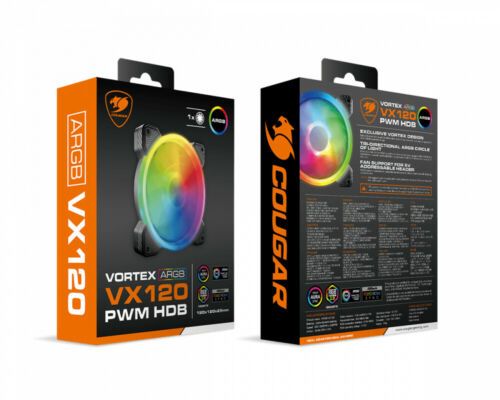Ventilator Cougar CF-VX12HB-RGB ,120 x 120 x 25 mm ,600 - 1500 RPM ,Negru ,RGB 