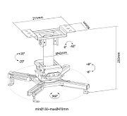 Suport Tavan Proiector Neomounts by Newstar CL25-530BL1, 25cm, max 45Kg