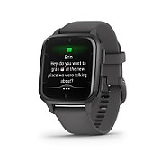 Ceas Smartwatch Garmin Venu SQ2 Slate Bezel Shadow Gray, Silicone Band 20mm, NFC, GPS, 5 ATM Water Proof