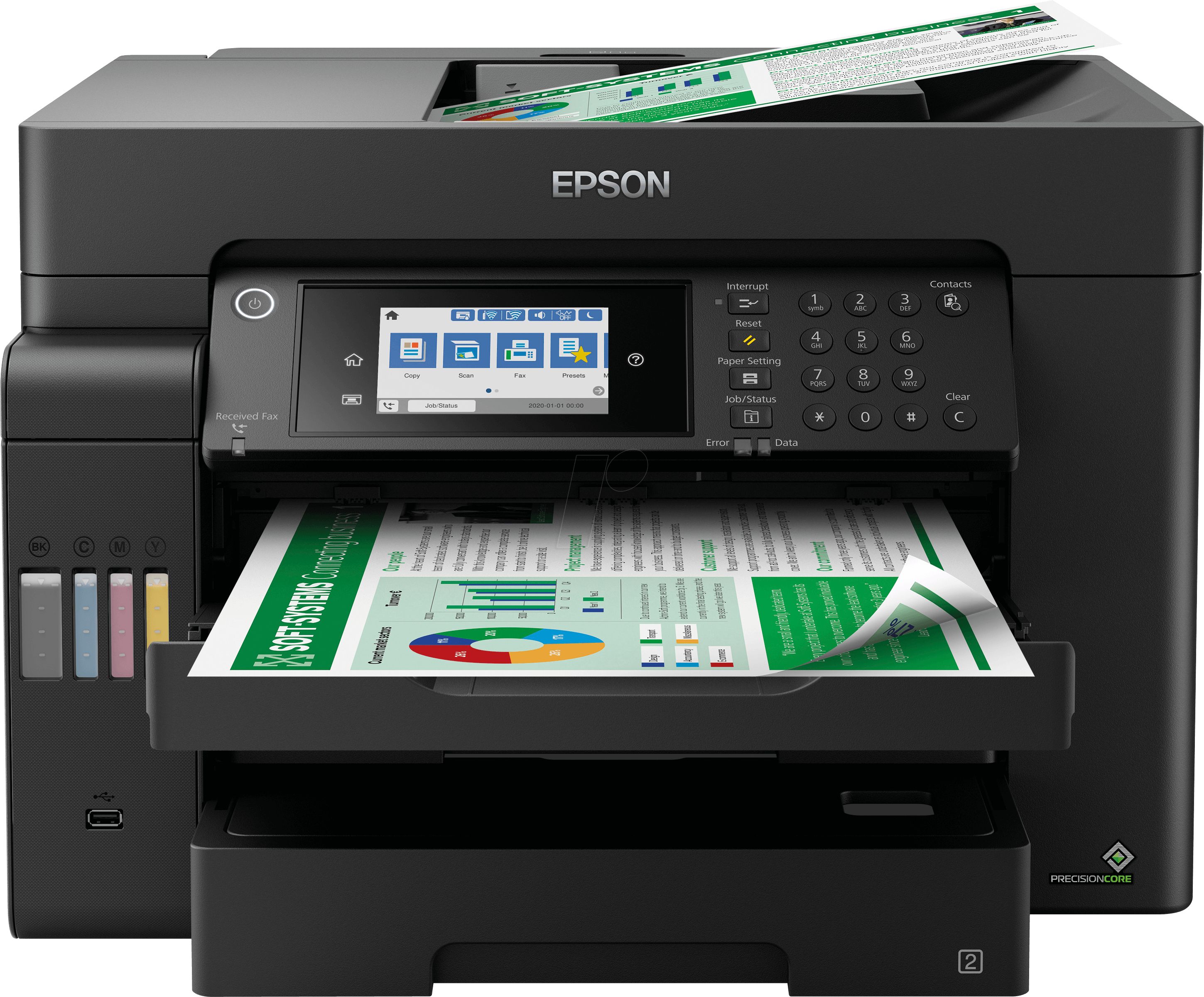 Imprimanta multifunctionala inkjet color Epson ET-16600, A3, duplex, ADF, USB 2.0, Wi-Fi, 32 ppm negru, 22 ppm color