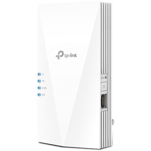 TP-LINK TP-link AX3000 Wi-Fi Mesh Range Extender, RE700X, 1 Port Ethernet Gigabit, 2 Antene interne, Standarde Wireless, IEEE 802.11a/n/ac/ax 5GHz, IEEE 802.11b/g/n/ax 2.4GHz, frecventa 2.4, 5 Ghz, 574 Mbps at 2.4GHz, 2402 Mbps at 5GHz.