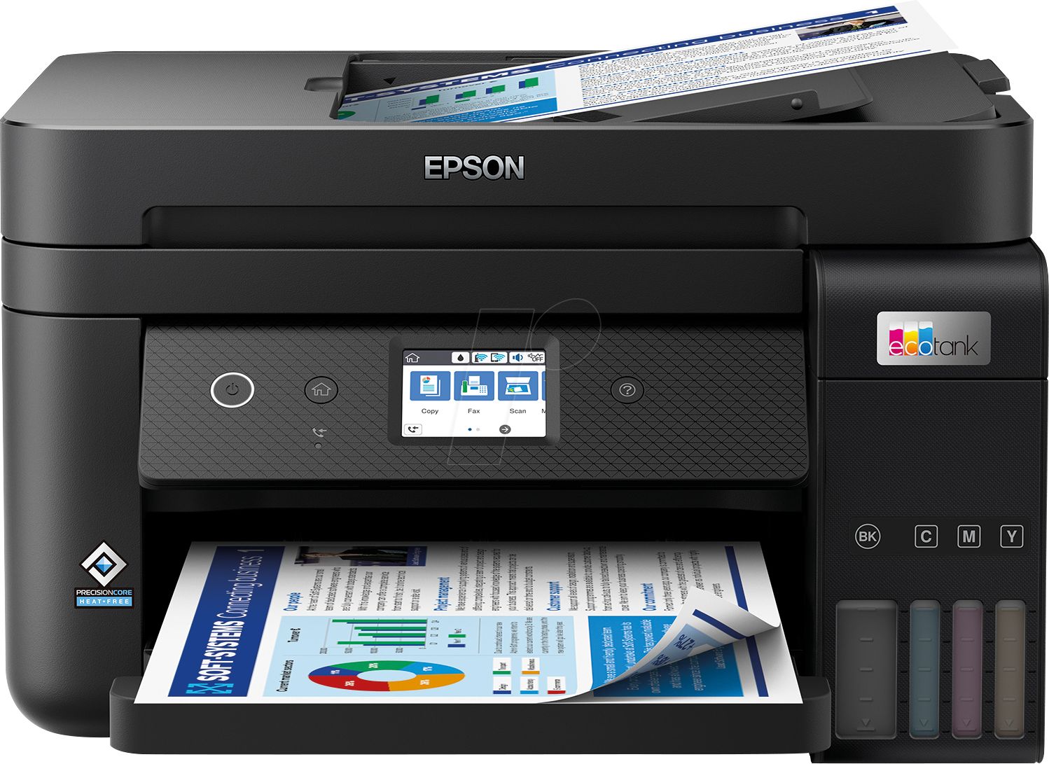 Imprimanta inkjet ciss color Epson ET-4850, A4, duplex, ADF, USB 2.0, Wi-Fi, 33 ppm negru, 20 ppm color