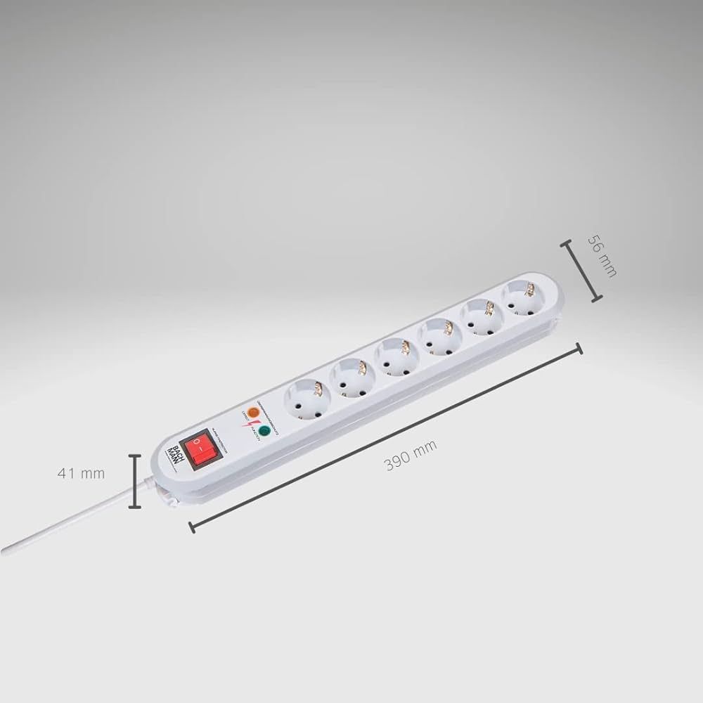 Prelungitor SMART 381.250K, 6 prize Schuko, Cablu 1.5m, Protectie copii, Intrerupator, Alb