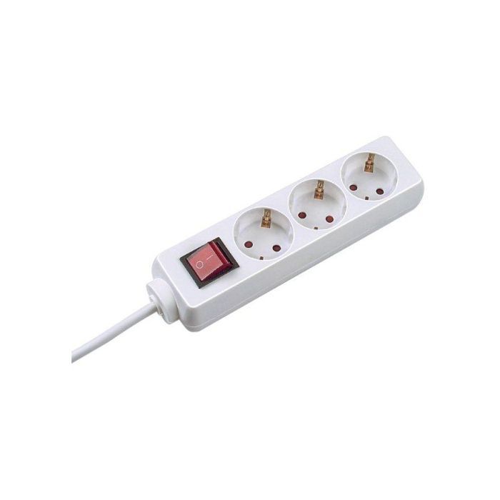 Prelungitor SELLY 3842045, 3 prize Schuko, Cablu 5m, Protectie copii, Intrerupator, Alb