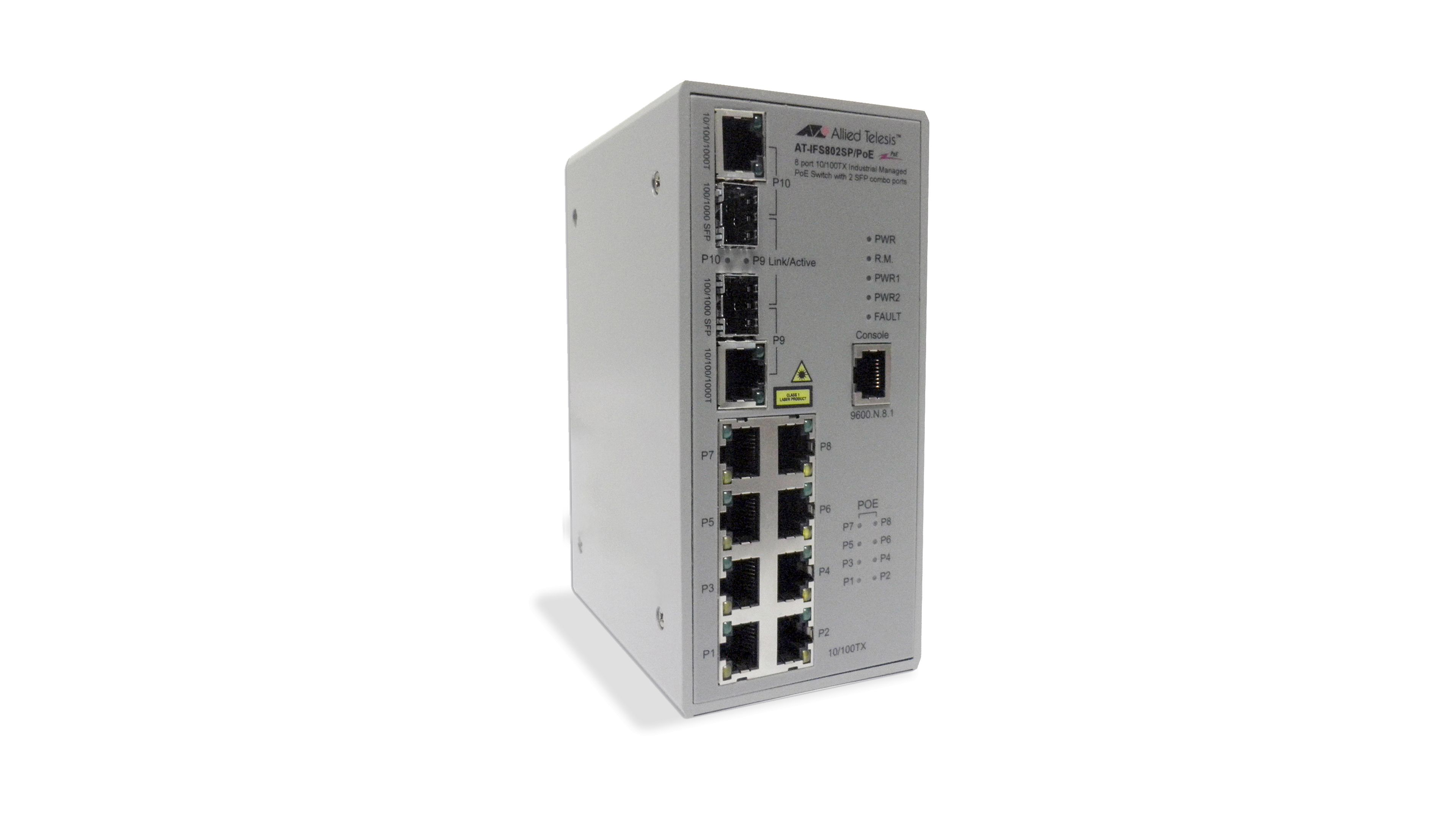 Switch Allied Telesis AT-IFS802SP/POE(W)-80, 8 porturi 10 / 100 Mbps