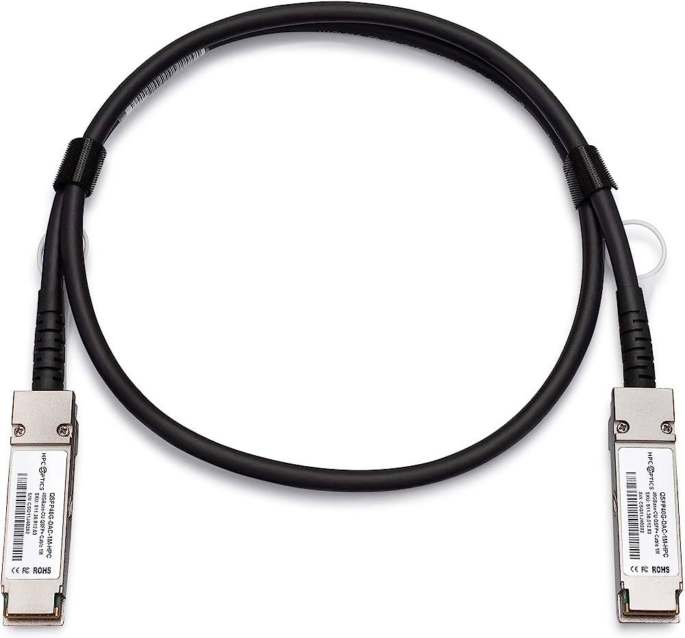 Quad SFP+ (QSFP+) Direct attach cable, Twinax, 1m (0 to 70°C)