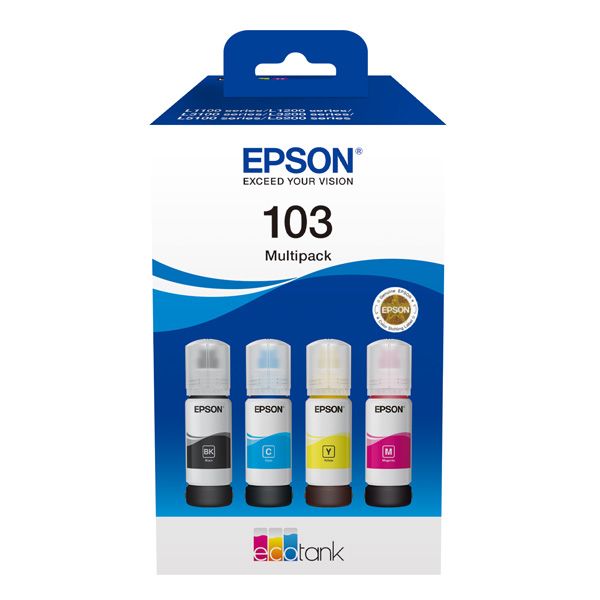 Cartus cerneala Epson T00S64A ,Black/tri-color ,4 x 70 ml ,Original (103 B/C/M/Y) 