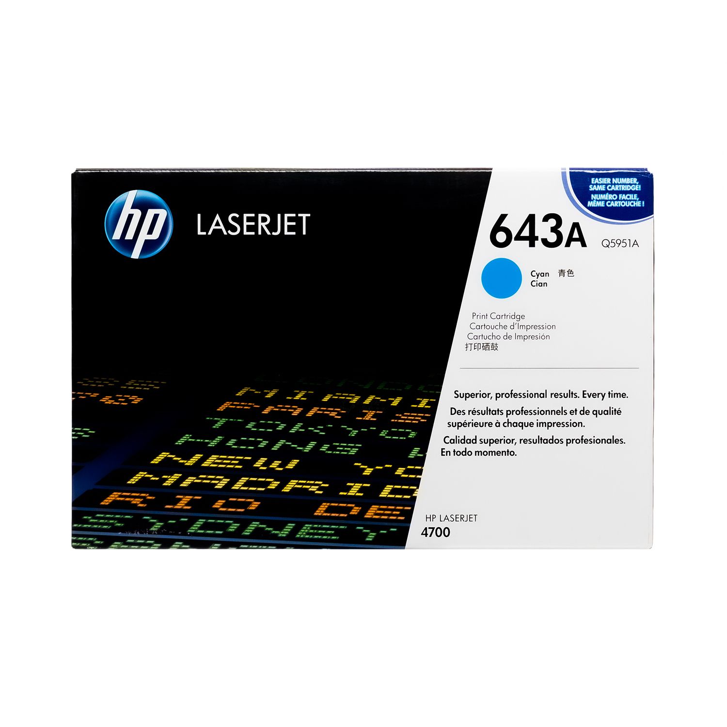 Cartus toner HP Q5951A ,Albastru ,10 000 pagini ,Original (643A) 