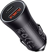 INCARCATOR auto Baseus Golden Contactor Max, Quick Charge 60W, 1 x USB 5V/3A, 1 x USB Type-C, gri  CGJM000113  (include timbru verde 0.75 lei) - 6932172608002