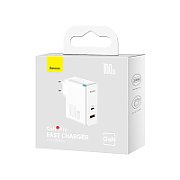 INCARCATOR retea Baseus GaN5 Pro, Quick Charge 100W, 1 x USB, 1 x USB Type-C, include cablu USB Type-C la USB Type-C 100W 1m, alb  CCGP090202  (include timbru verde 0.75 lei) - 6932172608965