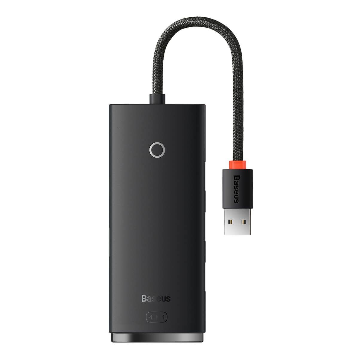HUB extern Baseus Lite, porturi USB: USB 3.0 x 4, conectare prin USB 3.0, lungime 0.25m, negru,  WKQX030001  (include TV 0.8lei) - 6932172606183