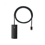 HUB extern Baseus Lite, porturi USB: USB 3.0 x 4, conectare prin USB Type-C, lungime 1m, negru,  WKQX030401  (include TV 0.8lei) - 6932172606268