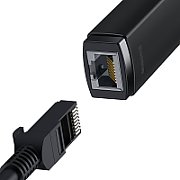 ADAPTOR RETEA Baseus Lite, USB Type-C to RJ-45 Gigabit LAN, LED, negru  WKQX000301  (include TV 0.18lei) - 6932172606114