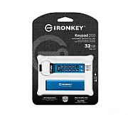 USB Flash Drive Kingston 32GB IronKey Keypad 200, USB 3.2 Gen1, FIPS 140-3 Lvl 3 (Pending) AES-256 Encrypted
