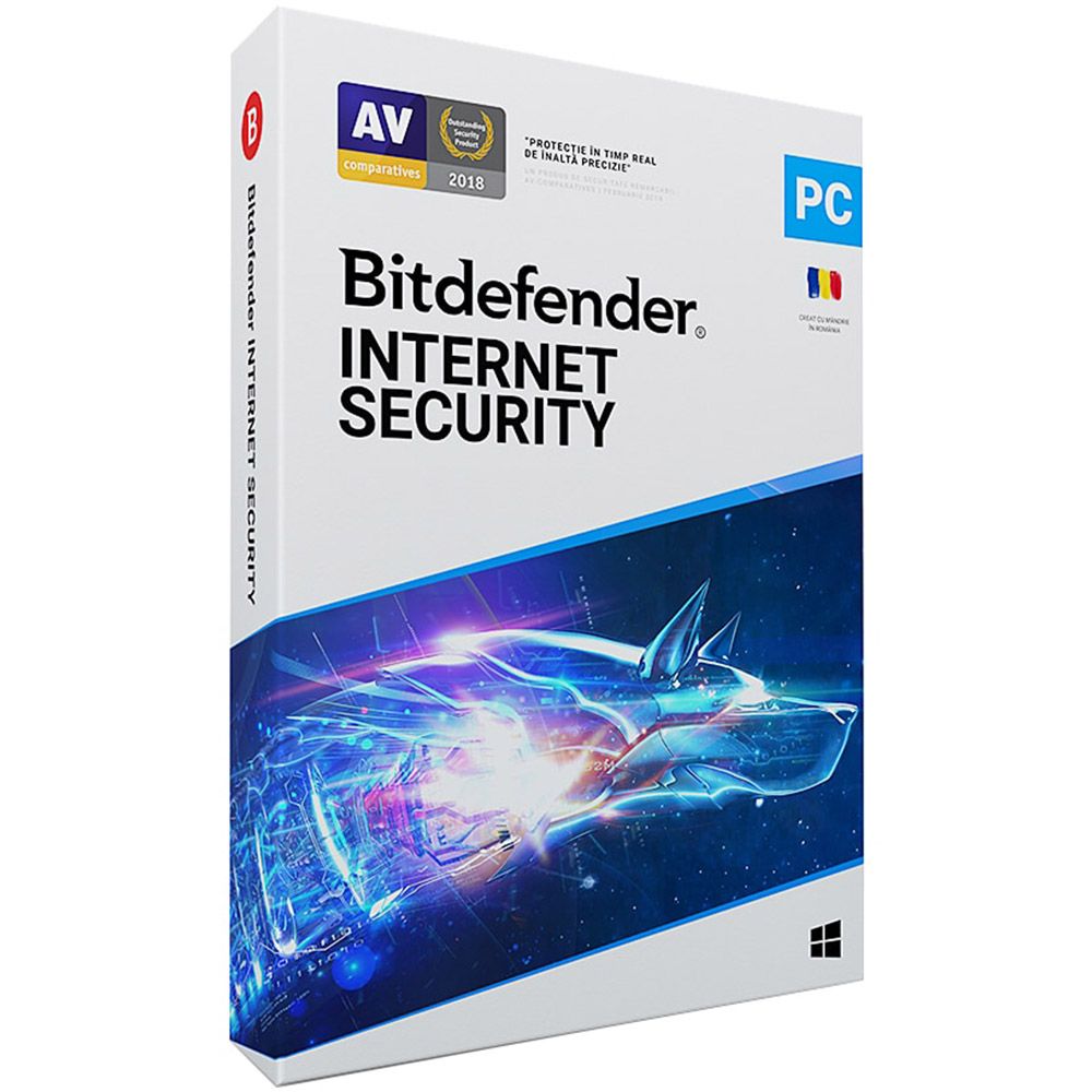 Licenta retail Bitdefender Internet Security - protectie completapentru Windows, valabila pentru 2 ani, 3 dispozitive, new