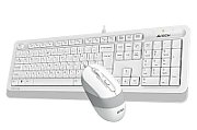 Kit TASTATURA si Mouse A4TECH,  Fstyler FM10+FK10 , wired, 104 taste format standard, mouse 1600dpi, 4/1 butoane, alb,  F1010-W  (include TV 0.8lei)