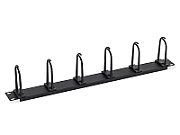 19' cable management panel, big click-in ring 60x30 mm