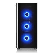 Carcasa Thermaltake V200 Tempered Glass RGB, SPCC Steel ATX Tower, farasursa (tip ATX, montata jos), interior vopsit negru, 2x3.5  (intern) ,3x/2.5  (intern), design tool-less, fata – 3x 120mm RGB LED fans(incluse, 1000rpm, 16dBA) si 2x 140mm fan (optional), spate – 1x 120mmfan (1000rpm, 16dBA