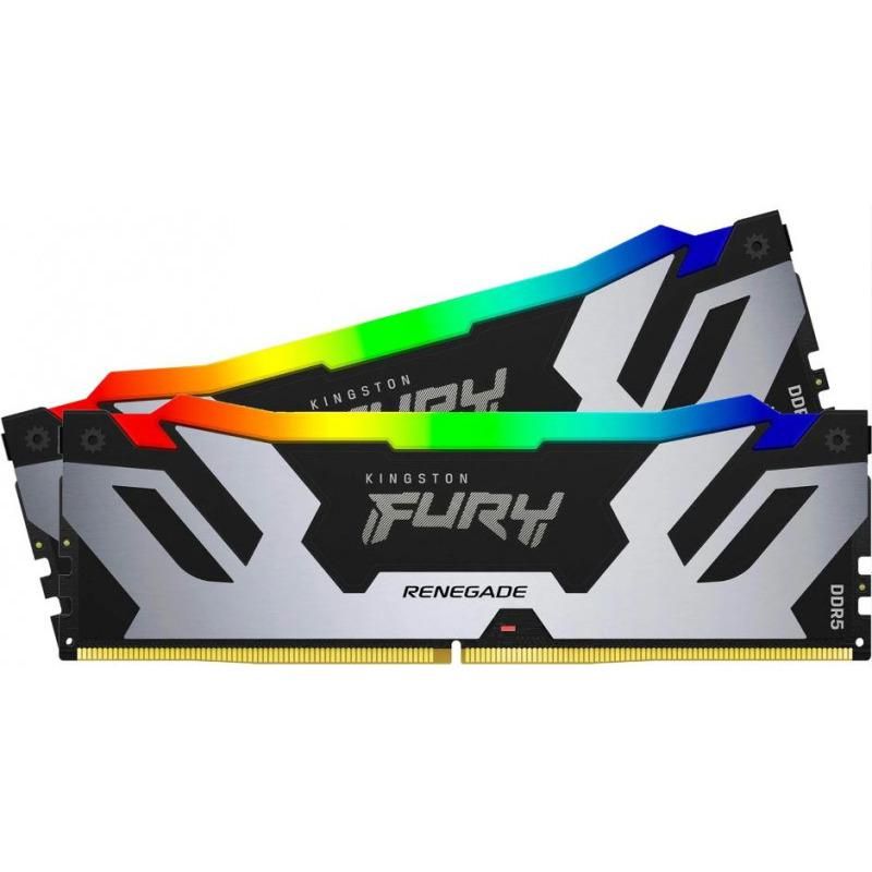 Memorie Kingston FURY Renegade 32 GB DDR5 6400 MHz CL32, kit 2 x 16 GB, XMP 3.0, Negru-argintiu, RGB