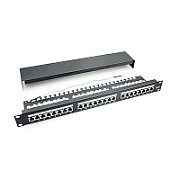 Patch panel 24 porturi, 1U, FTP Cat.6, Krone+110, suport de cabluri integrat - EMTEX,  PBPP17 