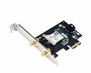 ASUS PCE-AXE5400 Wifi  Bluetooth 5.2 PCIe adapter, WI-FI 6, 2.4GHz / 5GHz / 6GHz, greutate: 49.7G, 2 x Antene externe, PCI-Express x 1.
