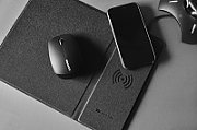 CANYON Mouse Mat with wireless charger, Input 5V/2A,9V2A Output 5W/7.5W/10W, 324*244*6mm, USB Type C cable length 1m, Black, 220g