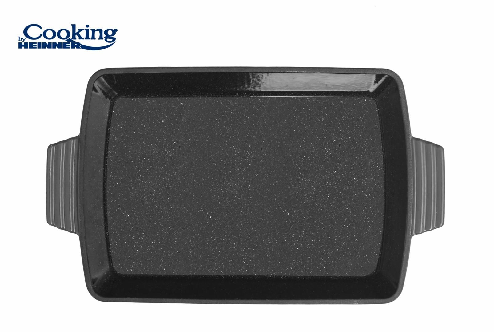 TAVA FONTA EMAILATA 33 x 23 x 7 CM, MARBLE GREY, COOKING BY HEINNER