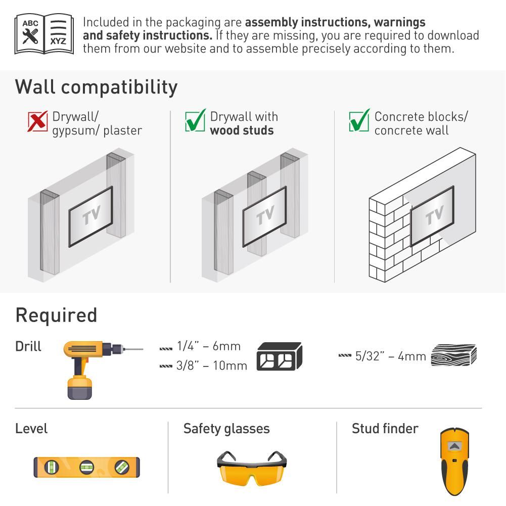 Suport TV plat/curbat de perete cu 2 brate Barkan BM464XL, 13 - 65 , Max 36kg, VESA 400x400, negru