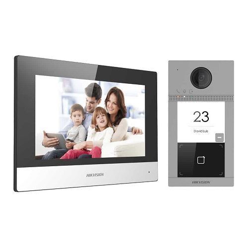 KIT videointerfon pentru o familie, Wi-Fi 2.4Ghz, monitor 7 inch - HIKVISION DS-KIS604-S