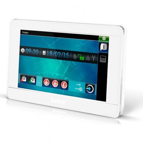 Tastatura alarma Satel INT-TSI-WSW, Touchscreen 7 inch, Compatibila INTEGRA/VERSA, Alb