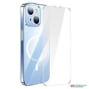 HUSA SMARTPHONE Baseus Crystal Series Magnetic Case, pentru Iphone 14 Plus, contine 1 x folie sticla display, material silicon, transparent  ARJC010002  - 6932172615048