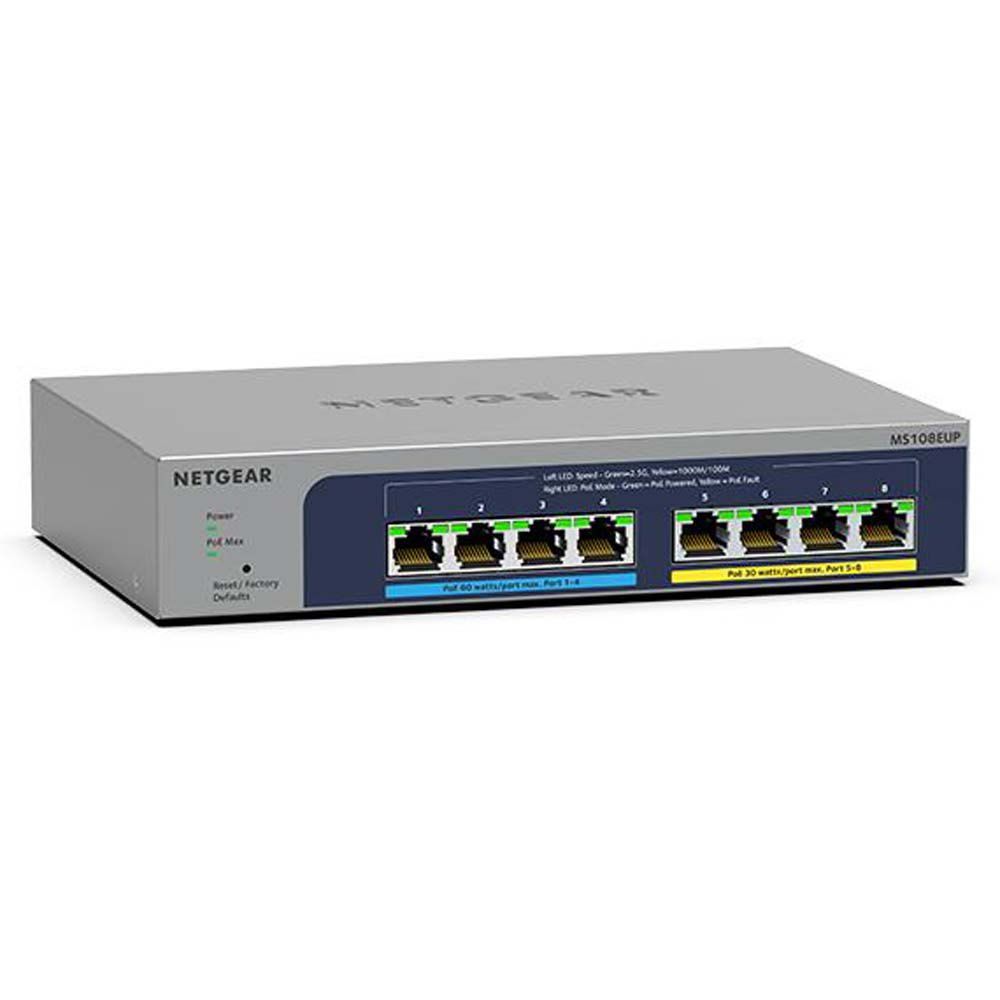 Switch NetGear MS108EUP-100EUS, 8 porturi 100 / 1000 / 2500 MBs