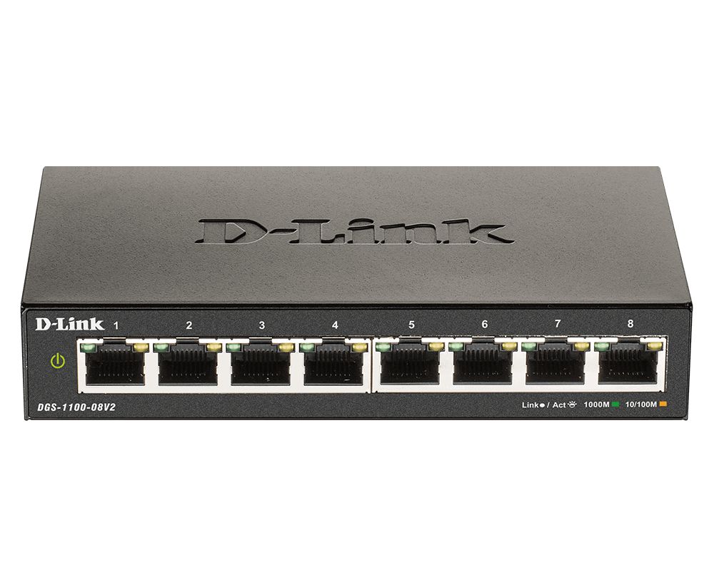 Switch D-Link DGS-1100-08PV2/E, 8 porturi 10 / 100 / 1000 MBs