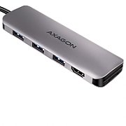 HMC-HCR3A USB-Hub, 3x USB-A + HDMI + SD/microSD, USB-C 3.2 Gen 1, 20 cm USB-C-Kabel