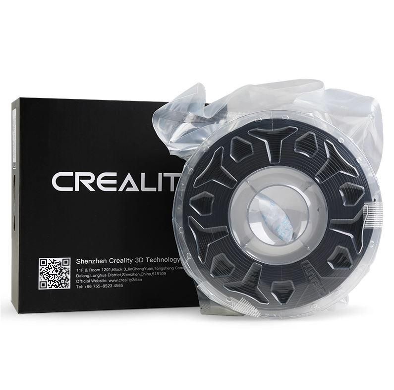CREALITY CR PETG 3D Printer Filament, black, Printing temperature: 230-250°C, Filament diameter: 1.75mm, Tensile strength: 49MPa, Size of filament wheel: Diameter 200mm, height 66mm, hole diameter 53mm. Eco-friendly, odorless, non-toxic. Utilizare: pana la 1 an de la deschiderea ambalajului.