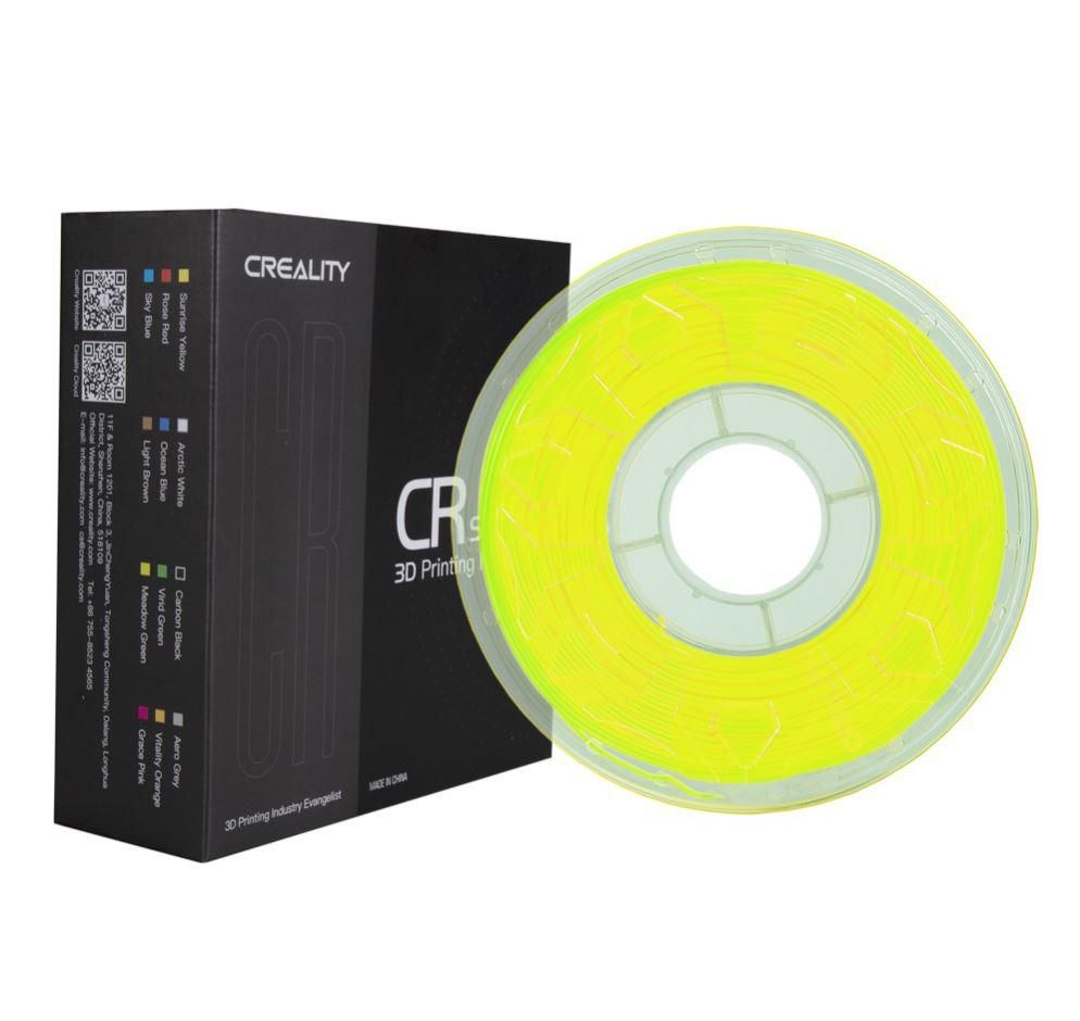 CREALITY CR PLA 3D Printer Filament, fluorescent yellow, Printing temperature: 190-220, Filament diameter: 1.75mm, Tensile strength: 60MPa, Size of filament wheel: Diameter 200mm, height 66mm, hole diameter 56mm. Utilizare: pana la 6 luni de la deschiderea ambalajului.