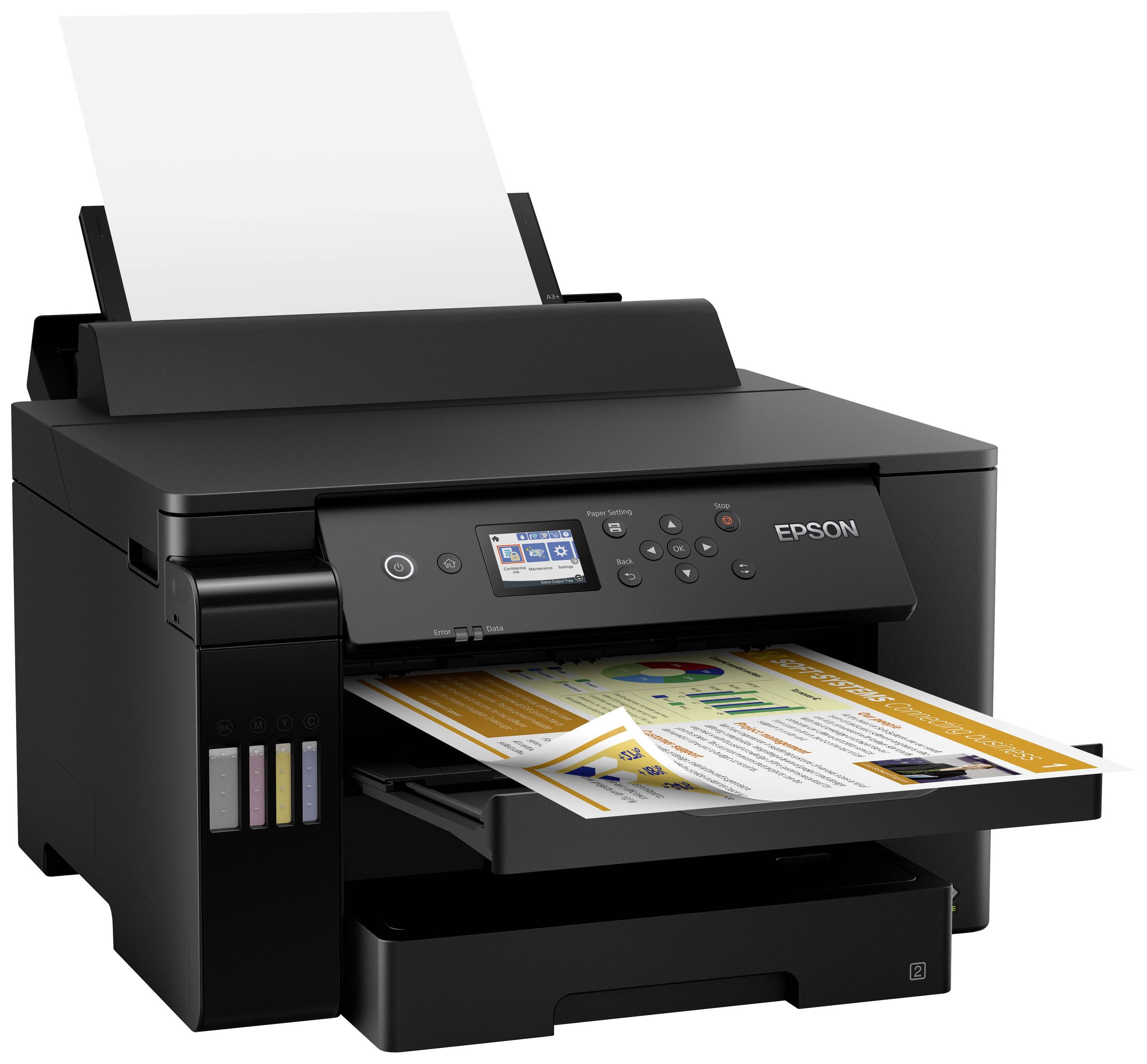 Imprimanta inkjet color Epson ET-16150, A3+, duplex, USB 2.0, Wi-Fi, 25 ppm negru, 25 ppm color