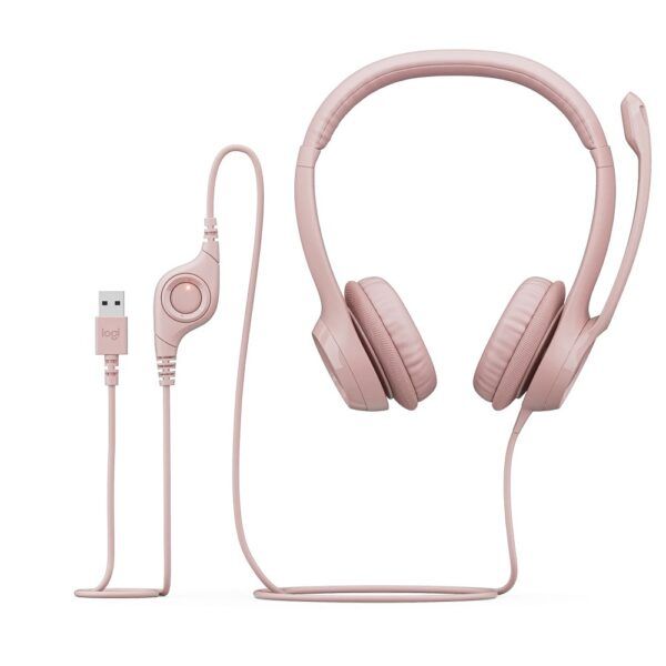 LOGITECH H390 Corded Headset - ROSE - USB