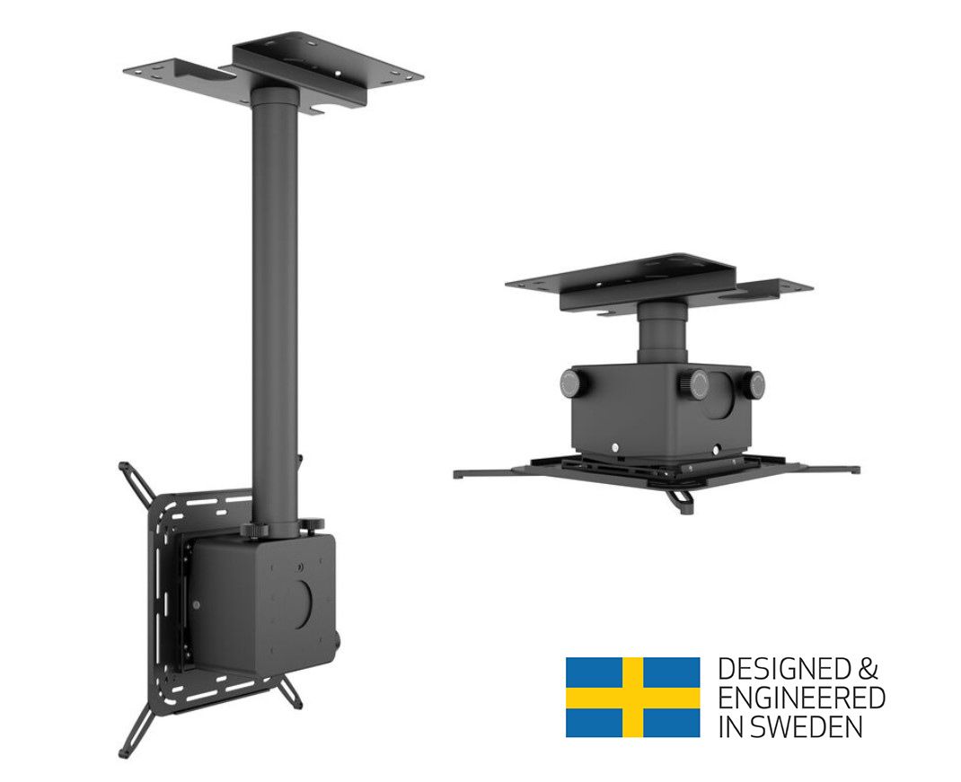 Suport videoproiector de tavan Multibrackets MB-0587, reglabil la inaltime, inclinare laterala 90º, max. 40kg, negru