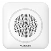Sirena interior wireless AX PRO Hikvision DS-PS1-II-WE Buzzer Decibel: 90 to 110 dB,  fire alarm, panic alarm, and intrusion alarm, Operation temperature –10°C to 55°C,Four CR123 batteries, Support 12 VDC Power Supply, Power interface 12 VDC,  CAM-X Wireless Technology ,Dimension:130 × 128 × 39.5