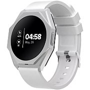 Smart watch Realtek 8762DK LCD 1.3'' LTPS 360X360px, G+F 1+gesture 192KB Li-ion polymer battery 3.7v 280mAh,Silver aluminum alloy case middle frame+plastic bottom case+white silicone strap+silver strap buckle host:45.4*42.4*9.6mm Strap:260*20mm 40.7