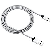 CANYON MFI-3 Charge & Sync MFI braided cable with metalic shell, USB to lightning, certified by Apple, 1m, 0.28mm, Dark gray