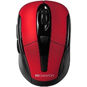 CANYON MSO-W6 2.4GHz wireless optical mouse with 6 buttons, DPI 800/1200/1600, Red, 92*55*35mm, 0.054kg