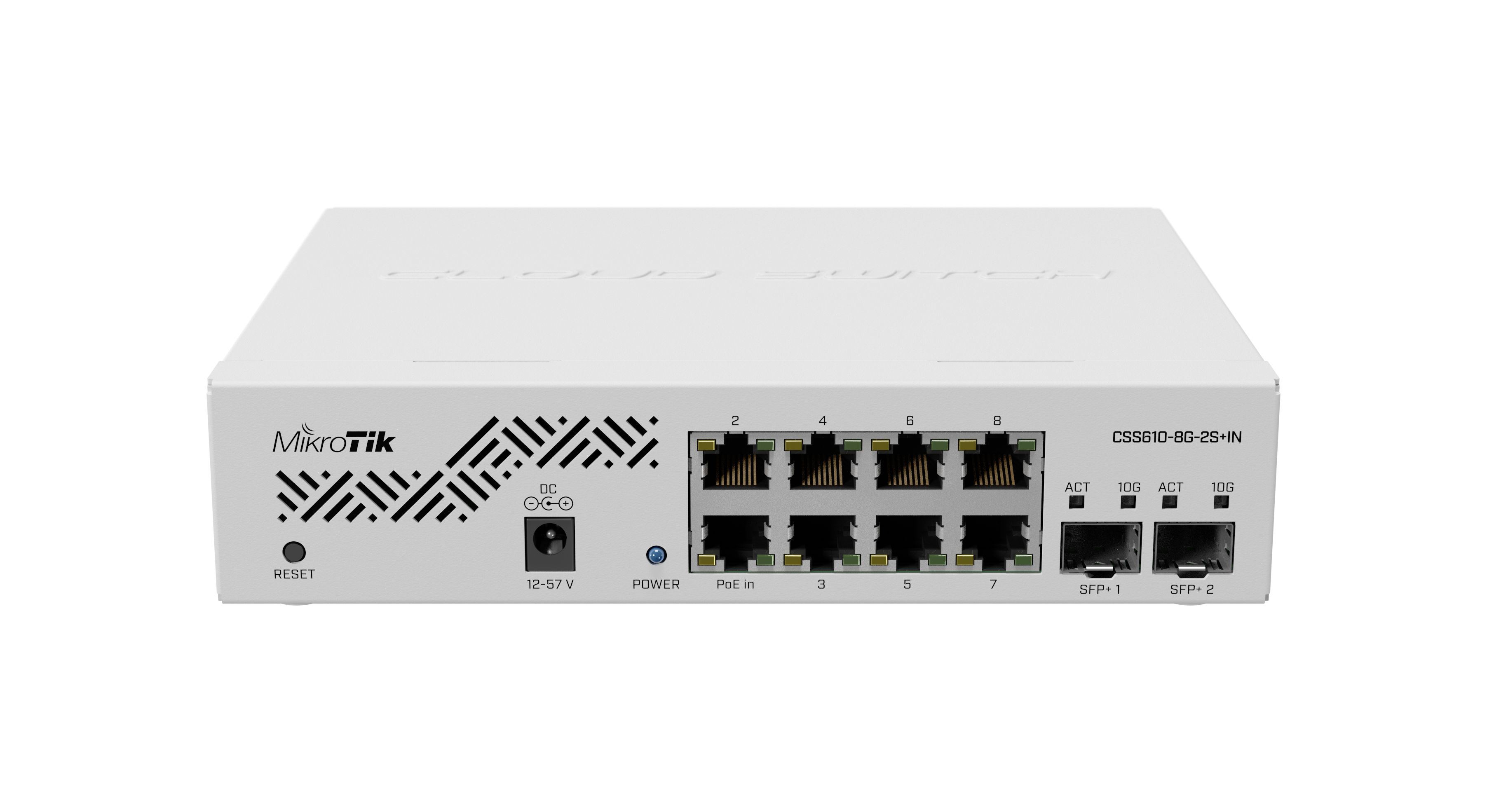 Switch Mikrotik CSS610-8P-2S+IN, 8 porturi 10 / 100 / 1000 MBs