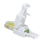 MUFA RJ-45 LOGILINK pt. cablu UTP, Cat5e, RJ-45 (T), manson, pentru cablu solid/litat AWG24-26, cablu 5.3mm, tool-free,1 buc,  MP0026 