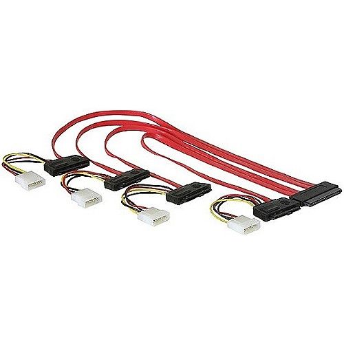 Kabel SAS intern SFF-8484 => 4x SAS+Power 0,75m