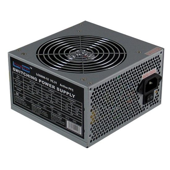 Netzteil ATX LC-Power 600W/120mm HW 4+4-pin 12V, 1x 6-pin PCIe, 1x 6+2-pin PCIe