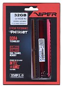 Memorie Patriot Viper 4 32 GB DDR4 3600 MHz CL18, kit 2 x 16 GB, XMP 2.0, Rosu-negru